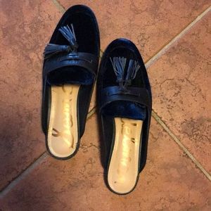 Sam Edelman blue velvet loafers
